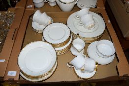 WHITE GLAZED DINNER WARES COMPRISING PLATES, SIDE PLATES AND BOWLS