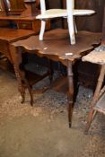 EDWARDIAN MAHOGANY TWO-TIER OCCASIONAL TABLE WITH PIE-CRUST EDGE, 59CM WIDE