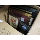 BOX CONTAINING VARIOUS PICTURES