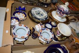 GROUP OF CERAMIC ITEMS INCLUDING CROWN DERBY CUP AND SAUCER, OTHER CUPS AND SAUCERS, CONTINENTAL