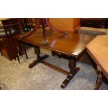 REPRODUCTION OAK REFECTORY STYLE DINING TABLE, 140CM LONG