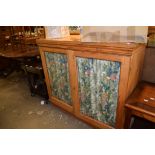 PINE GLAZED FRONT CABINET, 108CM WIDE