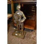 BRASS COMPANION SET FORMED AS A KNIGHT, 56CM HIGH