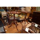 PAIR OF REPRODUCTION MAHOGANY PEDESTAL TABLES, 38CM WIDE