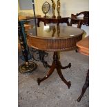 MAHOGANY CIRCULAR PEDESTAL DRUM TABLE (REPRODUCTION), 69CM DIAM