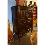 MAHOGANY SIDE CABINET, 102CM WIDE