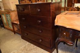 MAHOGANY LARGE CHEST OF TWO SHORT AND THREE FULL WIDTH DRAWERS, 120CM WIDE