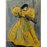 •AR Elinor Bellingham Smith (1906-1988), "The Yellow Dress", watercolour, 35 x 24cm. Provenance: