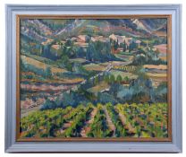 •AR Martin Battye (born 1952), "Veaux", oil on canvas, 59 x 74cm
