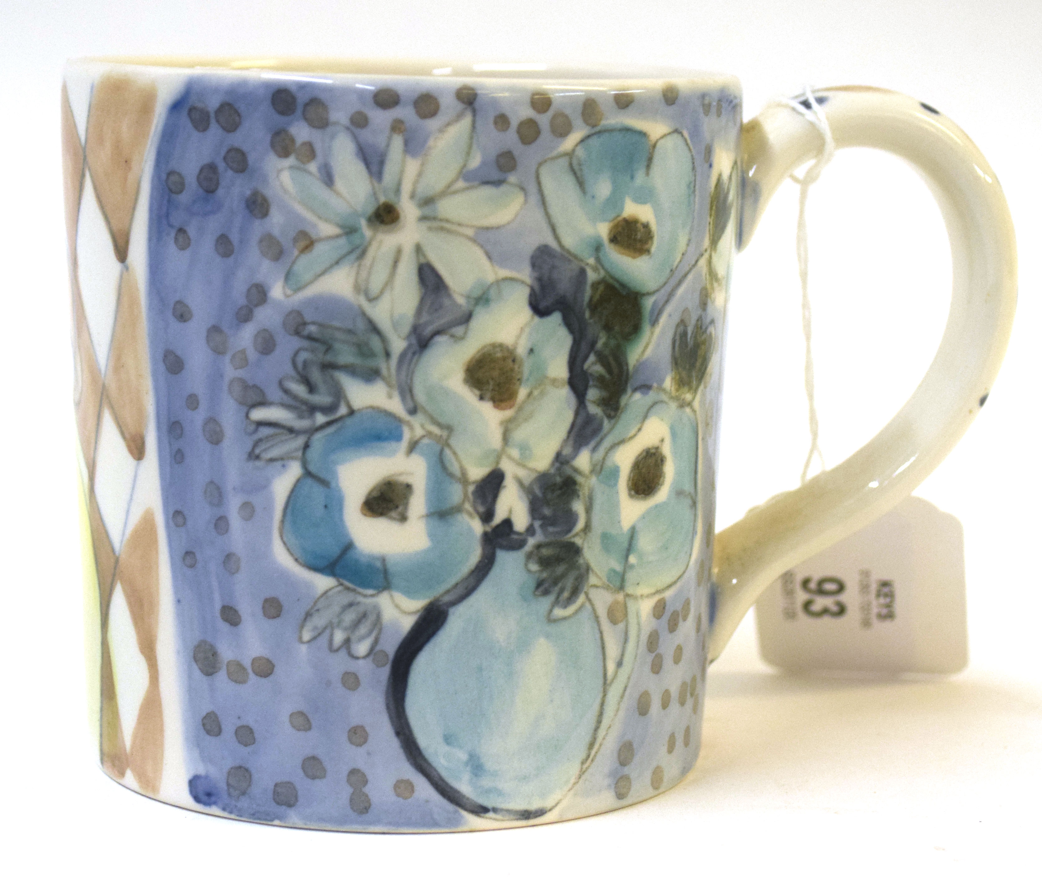 •AR Tessa Newcomb (born 1955), Hand painted mug with reclining nude, initialled and dated 2001 to - Image 2 of 3