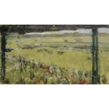 •AR Dick Lee (1923-2001), Fakenham races, oil on canvas, indistinctly signed lower right, 40 x 60cm