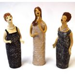 Hilda Humphries (20th century), three pottery figures, modelled as soprano singers, each approx 30cm