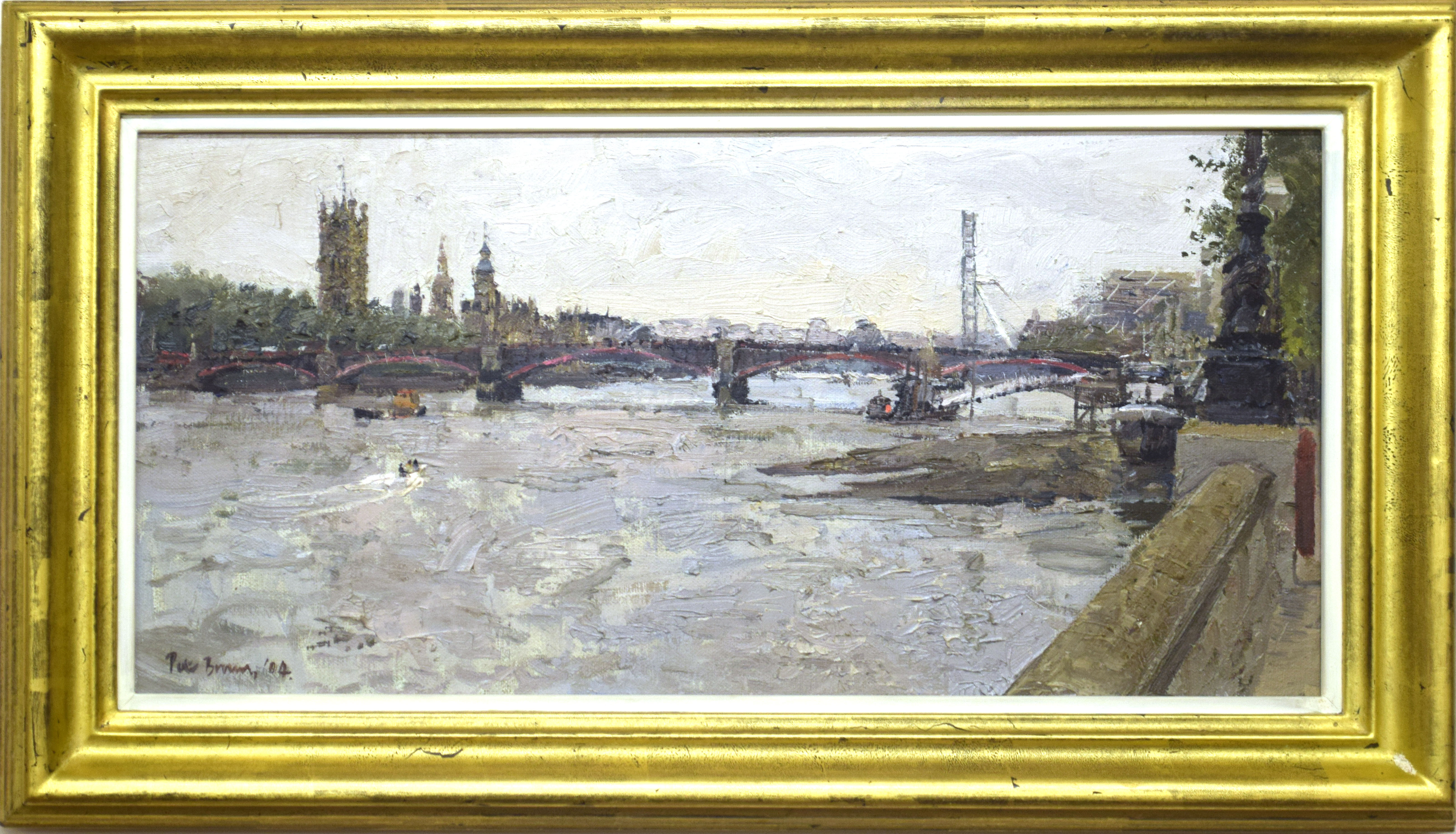 •AR Peter Brown, NEAC (born 1967), "Lambeth Bridge", oil on canvas, signed and dated 04 lower
