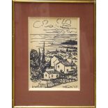 Focardi ? (20th Century) French views, pair of pen and ink drawings, both signed and dated '59