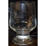 Roger Phillippo (20th century), large glass engraved with sailing boats, 15cm high x 9cm diam