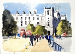 AR John Tookey(Born 1947) “Parliament Square, London” pen, ink and watercolour, signed and inscribed