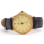 Gent's last quarter of 20th century Rotary gold plated quartz movement wrist watch with stainless
