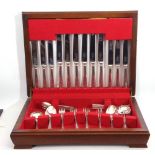 Cased set of Ryals A1 silver plated flatwares in Grecian pattern, 51 pieces in total