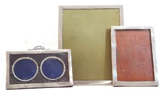 Mixed Lot: three photograph frames, largest of rectangular form, 25 x 20cm, Birmingham 1988,