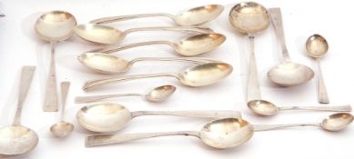 Collection of late 20th century designer flatwares in two patterns comprising six fruit spoons, five