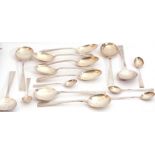 Collection of late 20th century designer flatwares in two patterns comprising six fruit spoons, five