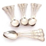 Set of twelve Victorian Scottish tea spoons in single struck Kings pattern, Edinburgh 1881 by W J
