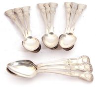 Set of twelve Victorian Scottish tea spoons in single struck Kings pattern, Edinburgh 1881 by W J