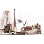 Large collection of assorted mainly hallmarked silver scrap items including vase, candlestick, table