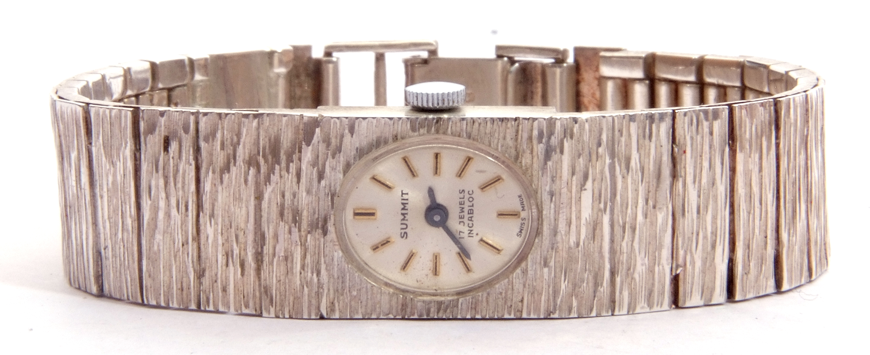 Ladies third quarter of 20th century Summit hallmarked silver cased wrist watch with integral - Image 2 of 4