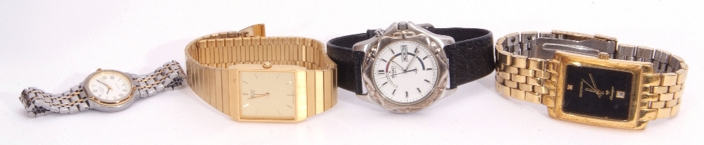 Mixed Lot: gent's last quarter of 20th century Seiko gold plated quartz movement wrist watch,