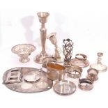 Quantity of mainly scrap hallmarked silver items including beaker base for hip flask, two