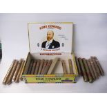 Selection of 21 various Cigars, contained within a vintage King Edward CIgar box.