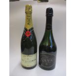 NV Moet Champagne (1 bottle) t/w NV Vintage Cava Sparkling (1 bottle)