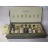 Boxed selection, "Seven of Scotland's Finest Malt Whiskies in Miniature", presentation box of