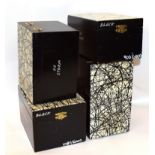 4 empty CAO cigar boxes, limited edition 'Storm', Jackson Pollock design, all variously numbered