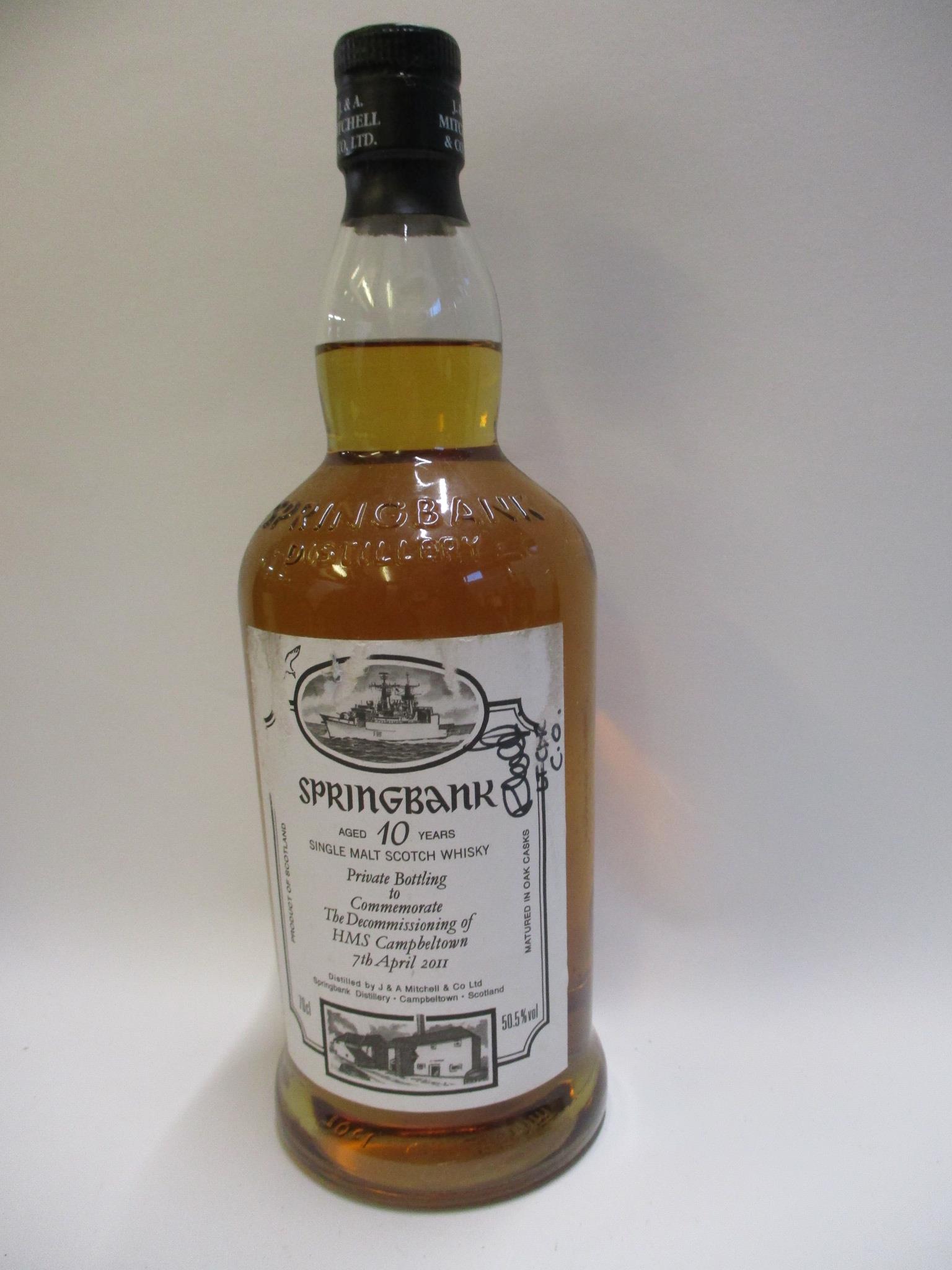 2011 Springbank 10 Year Old Whisky "De-commission of HMS Campbell Town" (1 bottle)