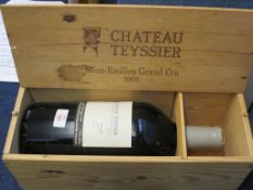 Ch Teysier St Emilion Grand Cru 2001, one jeroboam, in presentation wooden case.