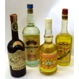 4 bottles - Algar Mel honey liquer, Kummel Wolfschmidt, Bommerlunder and Elixir d'Anvers (4)