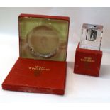 Henri Wintermans glass lighter and ashtray, both in original boxes, (2)