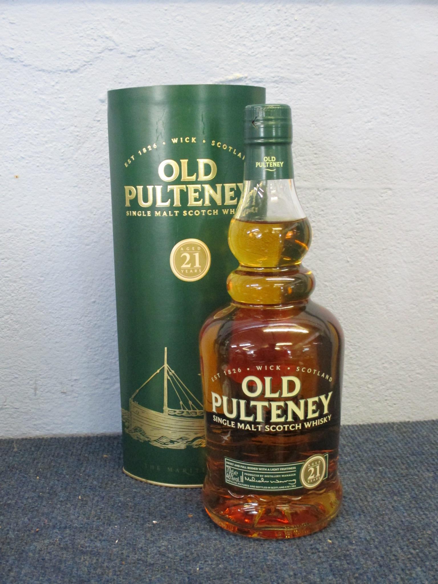 Old Pulteney Single Malt Scotch Whisky, 21yo, "The Maritime Malt", 70cl, 46% vol in carton