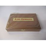 Sealed wooden box King Edward "Invicible de Luxe" Cigars, cellophane-wrapped.