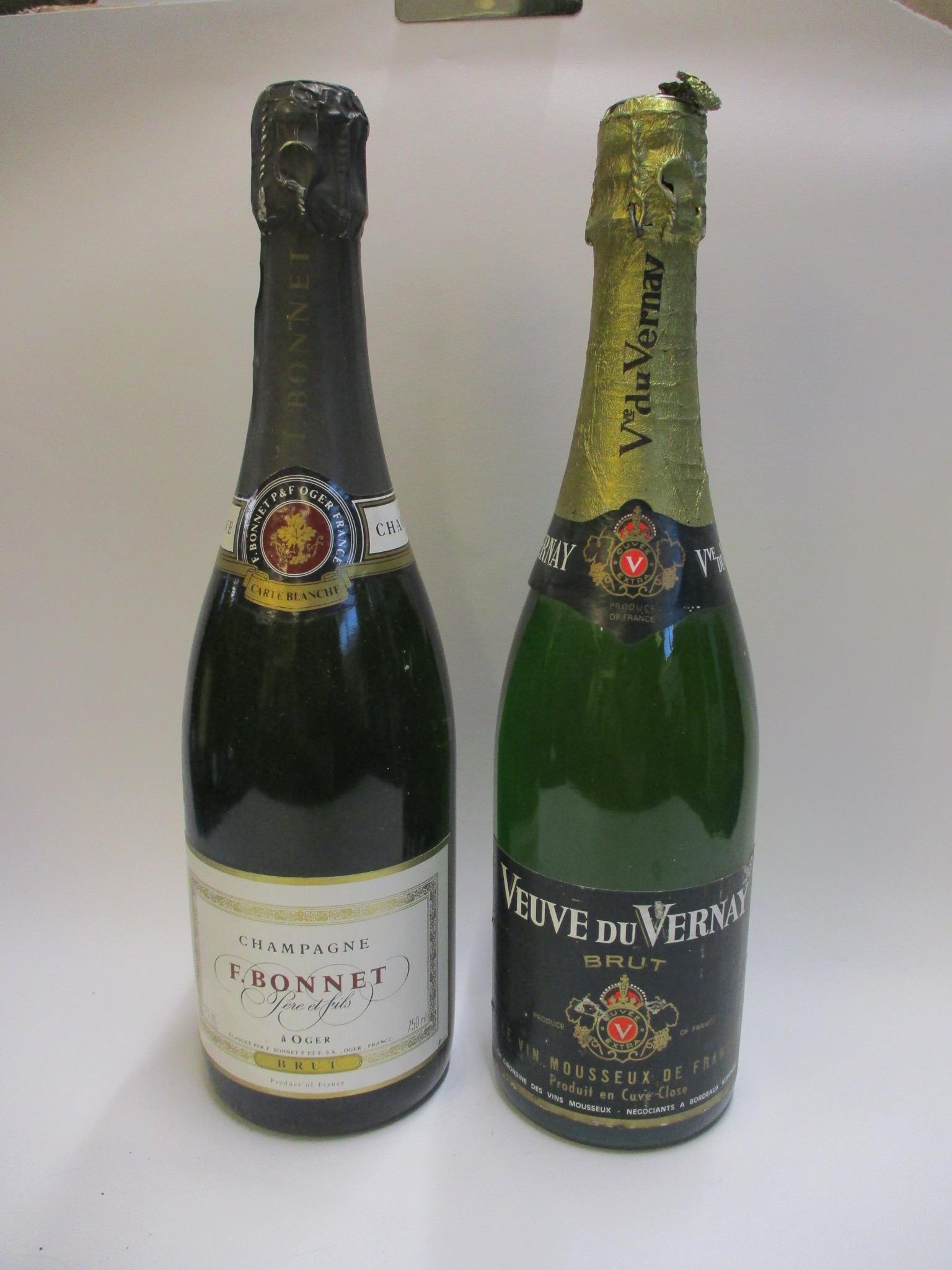 NV F Bonnet Champagne (1 bottle) t/w NV Veuve du Vernay Sparkling (1 bottle)