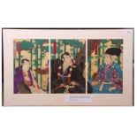Kabuki triptych of three Samurai by Kumichika (1835-1900) (3)