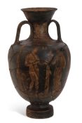 Greek or Southern Italian red figure amphora vase, 5th to 3rd century BC, decorated with classical