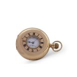 Second quarter of 20th century 18ct gold half hunter keyless lever watch, Kendall & Dent London,