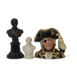 Royal Doulton character jug of Lord Nelson together with a spelter model of a bust of Nelson on