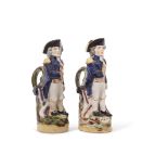 Pair of early 20th century Staffordshire Toby jugs of Lord Nelson, 29cm high (2)