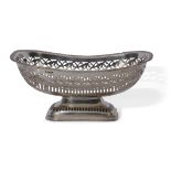 Silver fruit basket, James & William Deakin, Sheffield, 1931, length 26.5cms, width 20cm, height