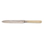 Good quality ivory handled silver bladed bread knife, Martin Hall & Co Ltd, Sheffield 1928, length