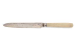 Good quality ivory handled silver bladed bread knife, Martin Hall & Co Ltd, Sheffield 1928, length